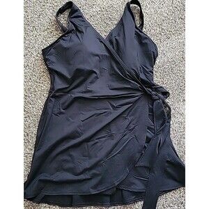 Swimsuit One Piece Dress 1PC Black 18 DDD Cup XL Solid Women's XL   S312